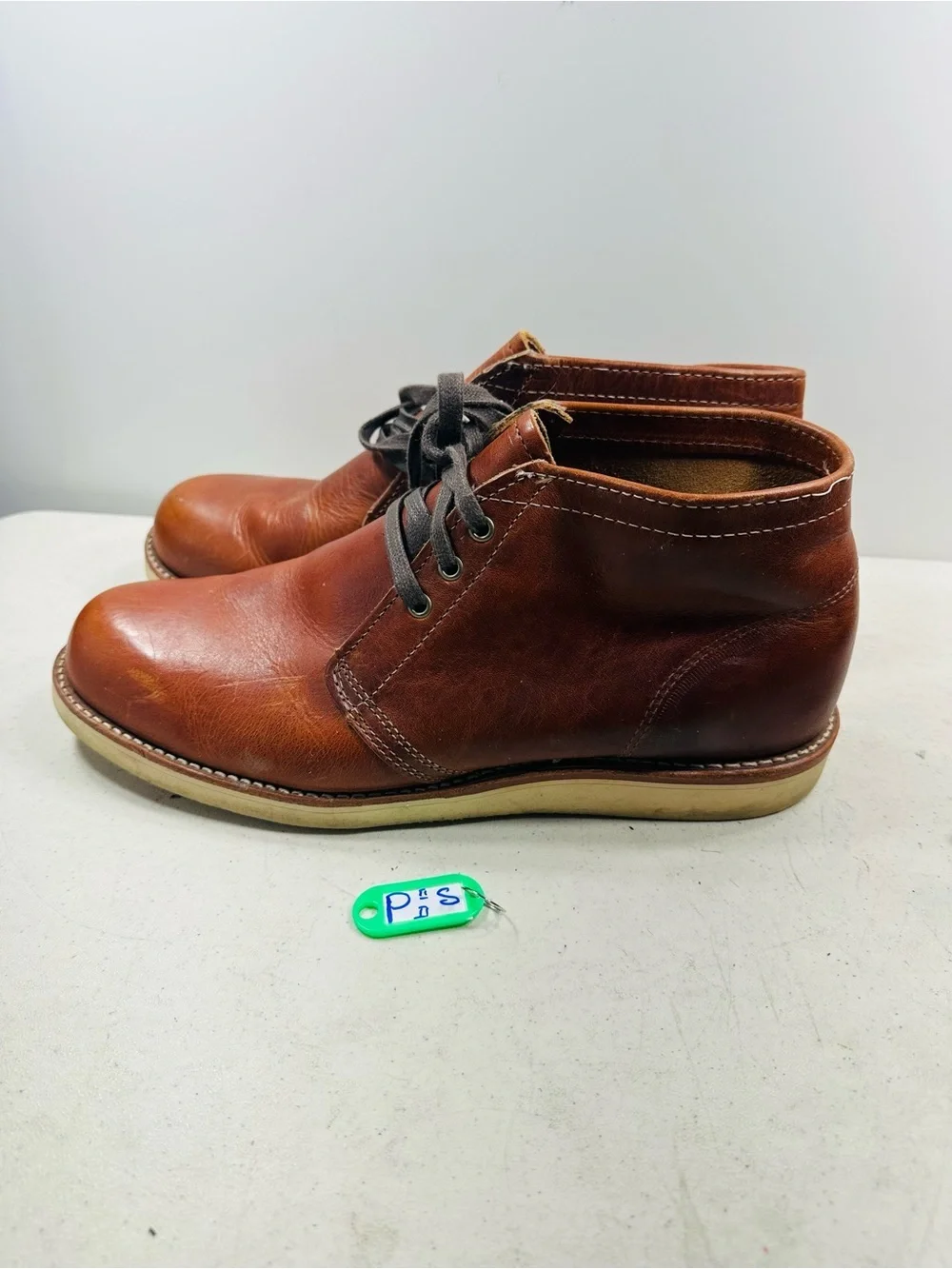 Chippewa Chukka Boots Brown Leather Vibram Soles - Size 13E Wide - Made in USA